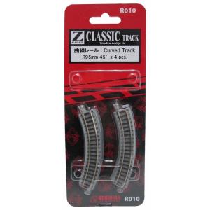 ロクハン Zゲージ R010 曲線レール R95mm 45°
