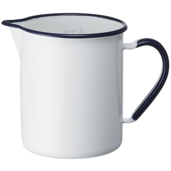 野田琺瑯(Nodahoro) ビーカー ホーロー 耐熱 1L 内メモリ付き マグカップ 日本製 ホワ...