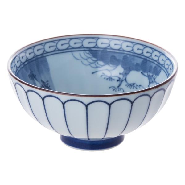 有田焼 菊彫山水 茶碗(大)