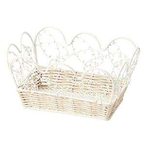 ちどり産業(Tidorisangyou) バスケット ホワイト 16X11Xh8cm ワイヤーバスケット 50-93