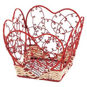 ちどり産業(Tidorisangyou) バスケット レッド 11X11Xh9cm ワイヤーバスケット 89-18RE