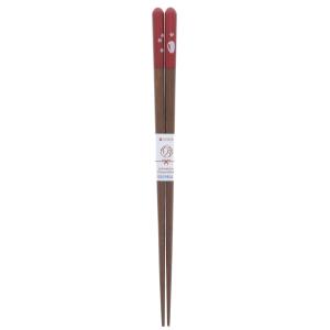 イシダ 日本製 箸 華うさぎ 20.5cm レッド