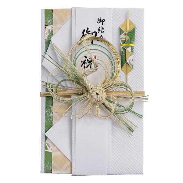 マルアイ 祝儀袋 結婚式 デザイン 和風 とわ 鶴 緑 1枚 キ-659G