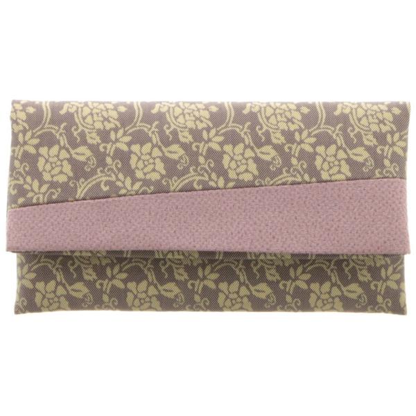 むす美 念珠入れ (箱入り) 正絹 名物裂 牡丹唐草 (ムラサキ) 日本製 50140-001