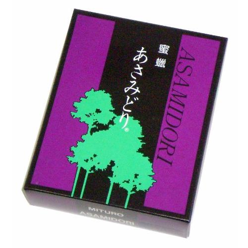 鳥居のローソク 蜜蝋 あさみどり 13号14本入(緑印) #100506
