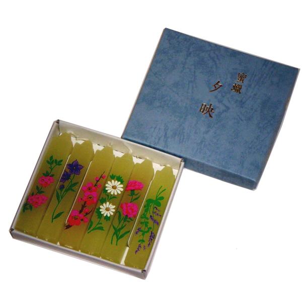 蜜蝋 夕映 鳥居のローソク 蜜蝋小夕映 花アソート6本入(金具無) #100610