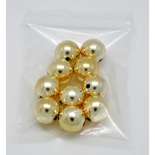 4000114 抽選球 金(穴あり) ガラポン抽選器用抽選球 10球 12mm