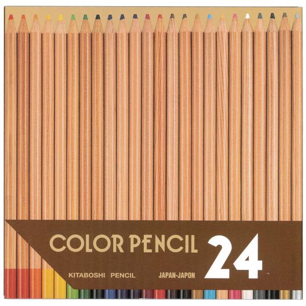 北星鉛筆 色鉛筆 24色 木目 紙箱入 11204