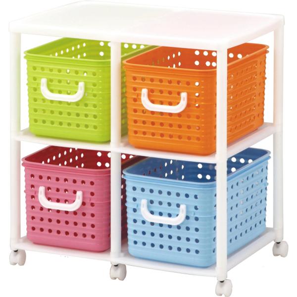 和泉化成 収納 NEW スリムバスケットラック4W型キャスター付 (66×44.5×高69.8cm)...