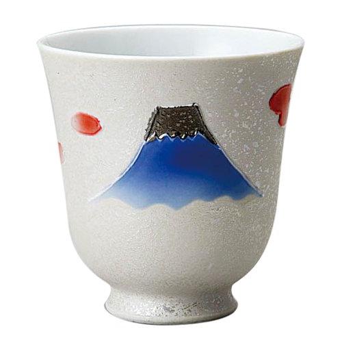 奥川陶器 有田焼 風流富士 湯呑 青 富士山 343513