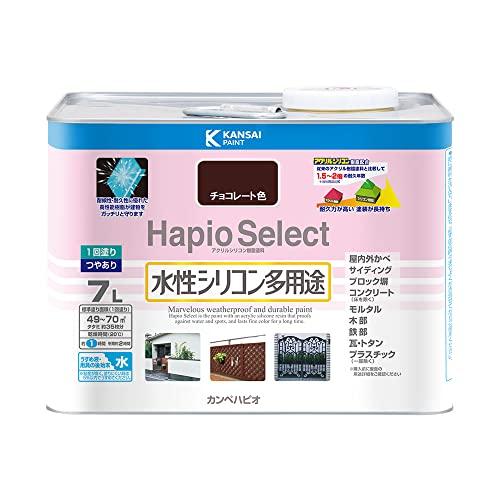 カンペハピオ(Kanpe Hapio) ペンキ 塗料 水性 つやあり チョコレート色 7L 水性シリ...