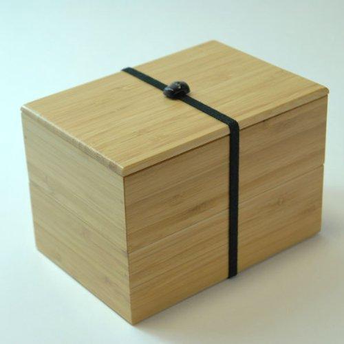 【公長齋小菅 】積層二段弁当箱 黒