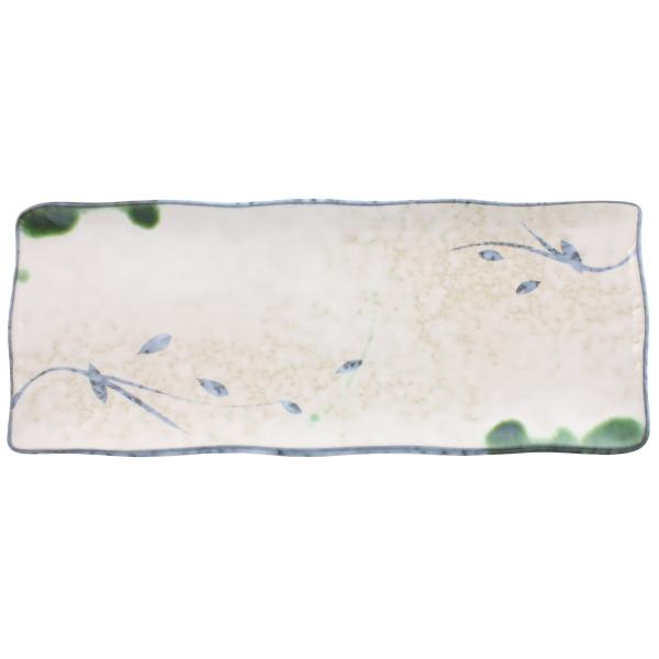 萬古焼 さんま皿 長角皿 長皿 つた織部 日本製 10450