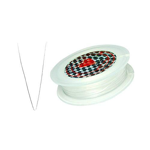 【hinryo】 40m オペロンゴム 糸 水晶の線 繊維入り ポリウレタン伸びる ゴム (白色)