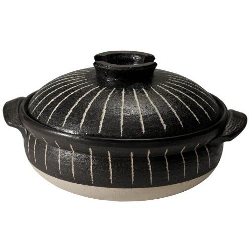 マルヨシ陶器 黒十草 8号鍋 M7293