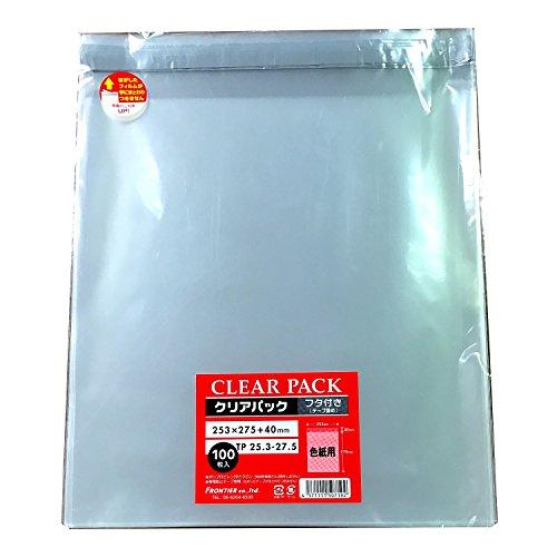 カクケイ OPP袋 クリアパック フタ付 テープ付 30μ 100枚 TP25.3-27.5