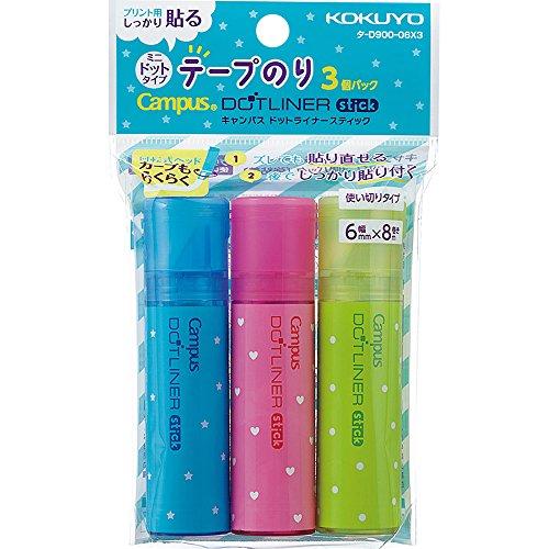 コクヨ テープのり のり ドットライナー スティック 使い切り タ-D900-06X3