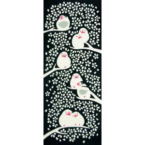 kenema 注染手拭い 『生き物』 桜文鳥 36×90cm｜goodzero