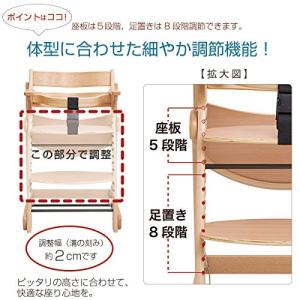 日本育児 ベビーチェア たためる木製スマートハ...の詳細画像2