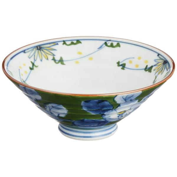 浜陶 波佐見焼 幸祥窯 色絵花紋 ミニ飯碗 緑 2-18