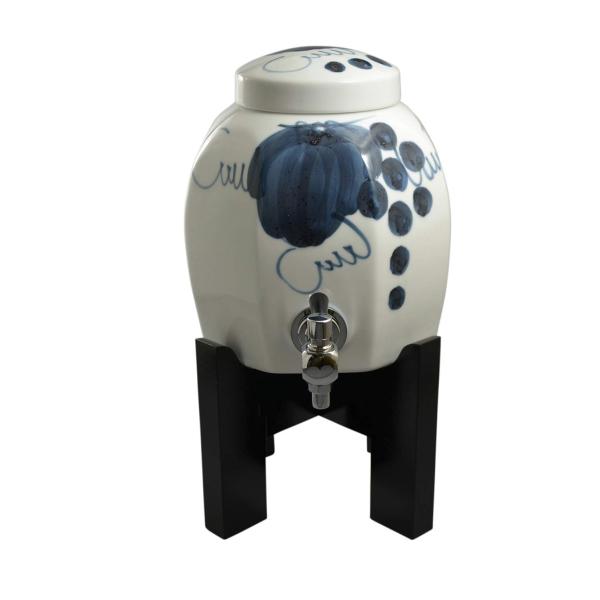 東洋セラミックス 有田焼 焼酎サーバー 面取リ 手濃ぶどう SYO-31 ホワイト 2.3L