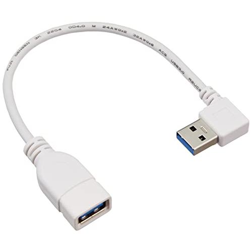 変換名人 USB3.0 延長ケーブル 20cm [ Aオス端子・、右L型 ] USB3A-CA20R...