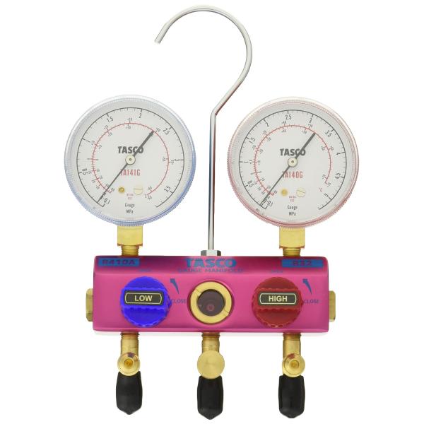 イチネンTASCO TA122G R410A/R32ボールバルブ式ゲージマニホールド