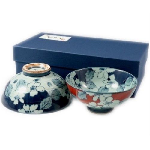 有田 波佐見焼 光玉窯 内外渕濃桜 組茶碗(夫婦茶碗) 20618