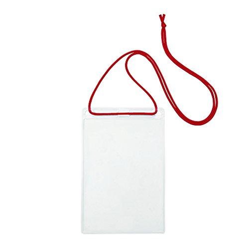 オープン工業 名札 簡易 吊り下げ名札 はがきサイズ 10枚 赤 NL-13-RD