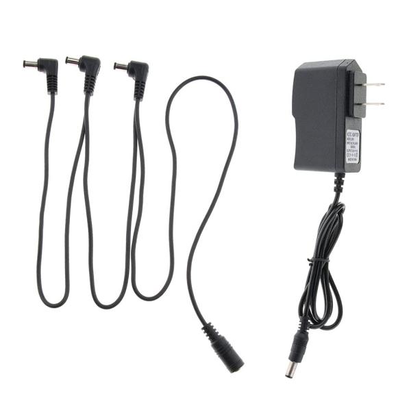 ギターエフェクター 電源アダプター 騒音独立 コネクター 9V 1A 電源分岐ケーブル USプラグ ...