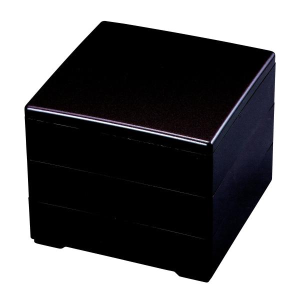 若泉漆器 3段重箱 6.5寸重 新乾漆 溜(内黒) H-155-53-A