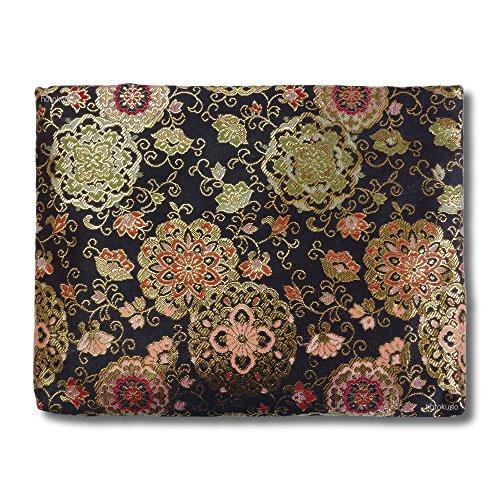 御朱印帳 収納袋(ポーチ) 金襴 華紋唐草 (黒)