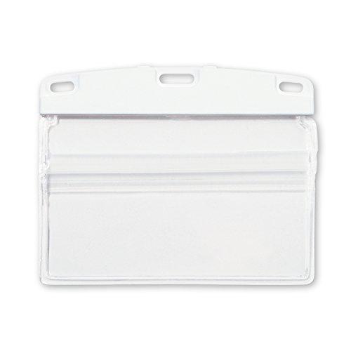 オープン工業 名札ケース 硬質ソフト ヨコ 名刺サイズ 10枚入 白 N-124-WH