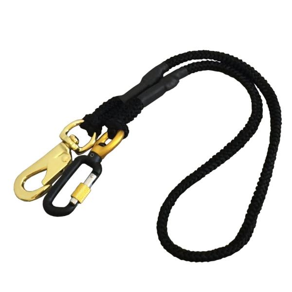 [フジ矢] Fujiya ロック付き布製セーフティコード (ロック付カラビナ型) 5kgタイプ 黒 ...