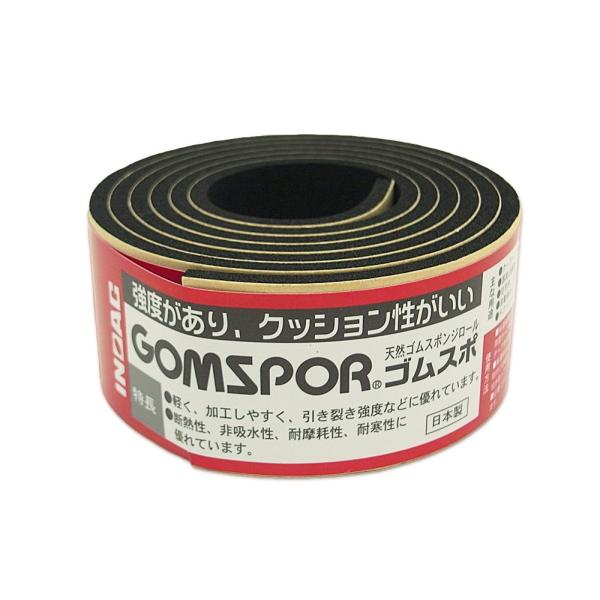 イノアック 天然ゴムスポンジロール ゴムスポ 3tX30mmX1M テープ付 黒 N14-330MT