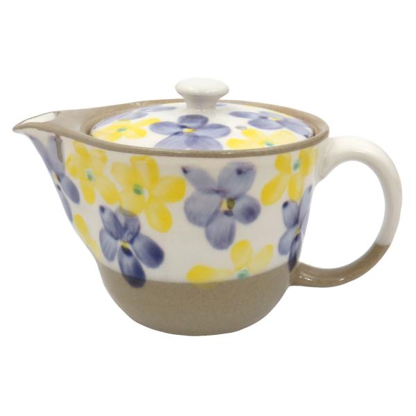 波佐見焼 瑞幸窯 花遊美 (はなあそび) ポット 茶こし付 紫