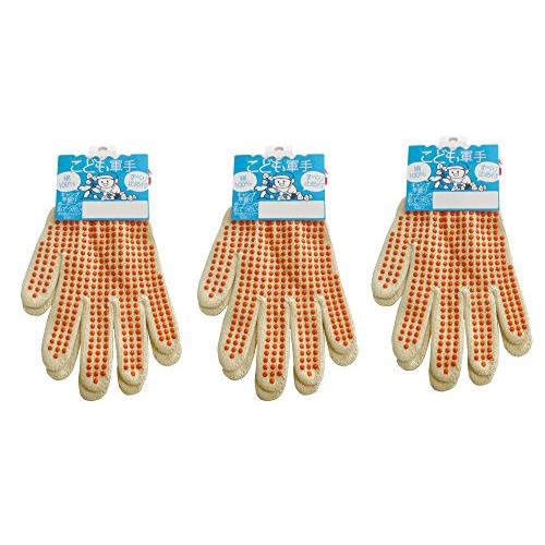 パックスエイジアン こども軍手 すべり止め S(7歳~9歳目安) 赤 3双組