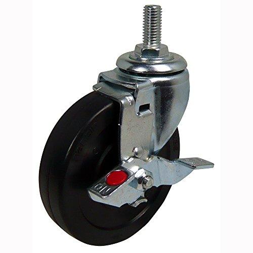 ナンシン 一般キャスター ねじ込み仕様 自在φ100ゴム車論 ストッパー付き H=126 SEL-1...