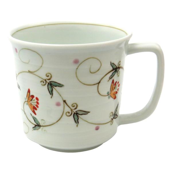 波佐見焼 一誠陶器 更紗唐草 マグカップ 赤