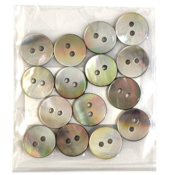 ベルアート 天然物 貝 ボタン 黒蝶 11.5mm col.00 15ヶ入り AZK-1042