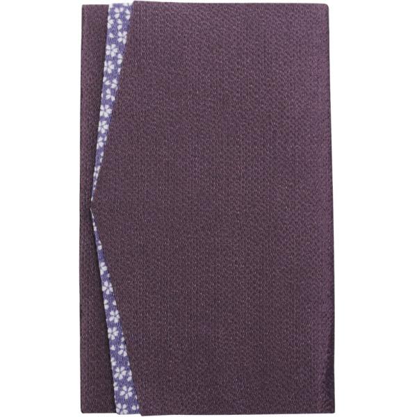 丸全 袱紗 ちりめん桜小紋 金封ふくさ 箱入り 紫