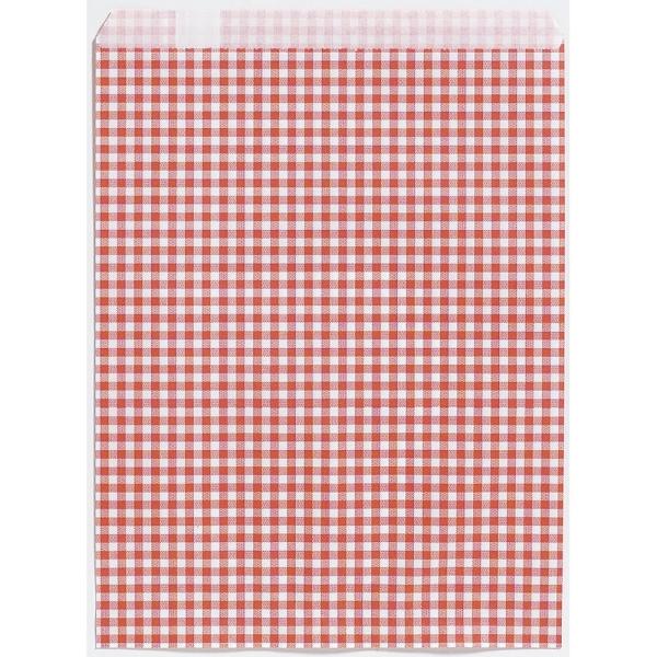 タカ印 ギフト袋 平袋 50-1500 ギンガムあか 180×230mm 200枚