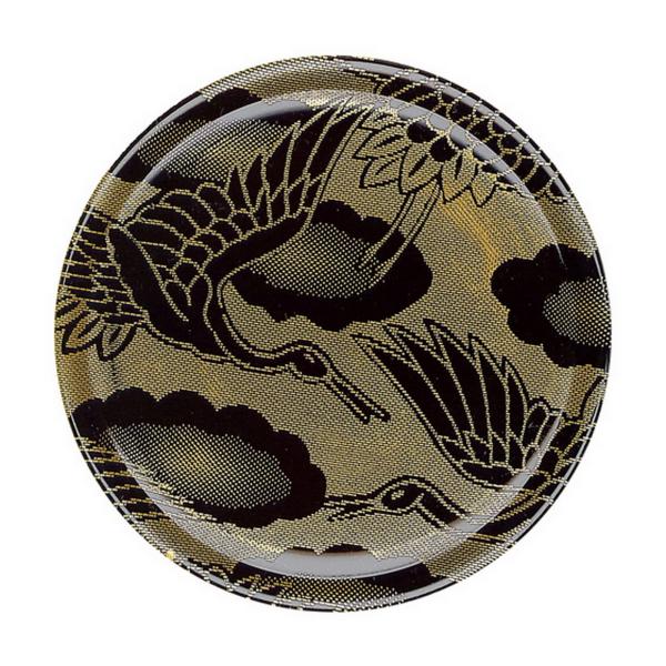 福井クラフト(Fukui Craft) 新 ABS 150 丸 寿司皿 西陣風 黒 金鶴 12041...