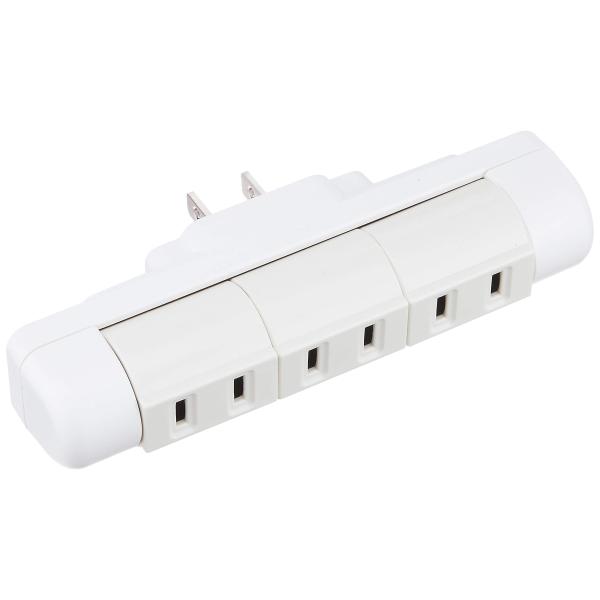 オーム(OHM) 回転タップ 3口 壁コンセント