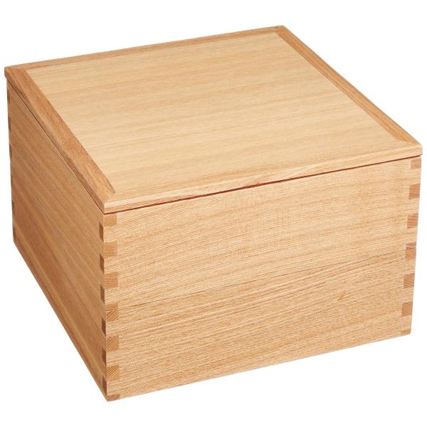 松屋漆器店 白木塗タモ製6.0寸二段重内朱