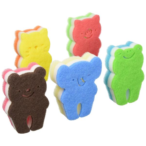 Hogdseirrs [蛇口にちょこんとお座り! ] アニマル キッチンスポンジ 10個組