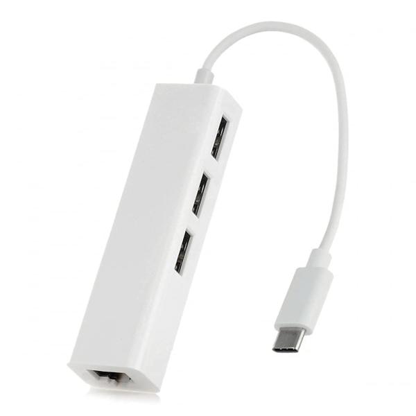 JSER USB 3.1タイプC USB - C複数3ポートハブwithイーサネットネットワークLA...