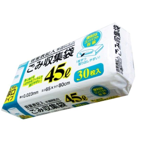 日本技研工業 NM-Y43 容量表記乳白ごみ袋45L30P