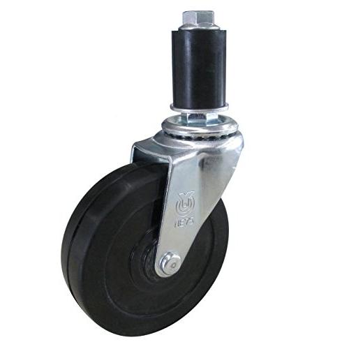 ユーエイキャスター：Lシリーズ LTF型 自在キャスター ゴム車 車輪径φ50 パイプ径φ22 メー...