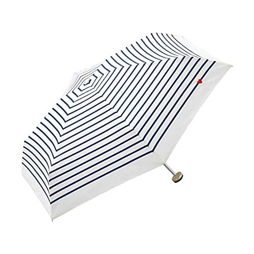 Wpc. 雨傘 ハート刺繍ボーダーmini オフ 折りたたみ傘 レディース 晴雨兼用 フック付き 収...